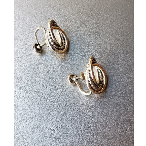 Vintage '50's Beau Sterling Silver Earrings - Picture 3 of 8